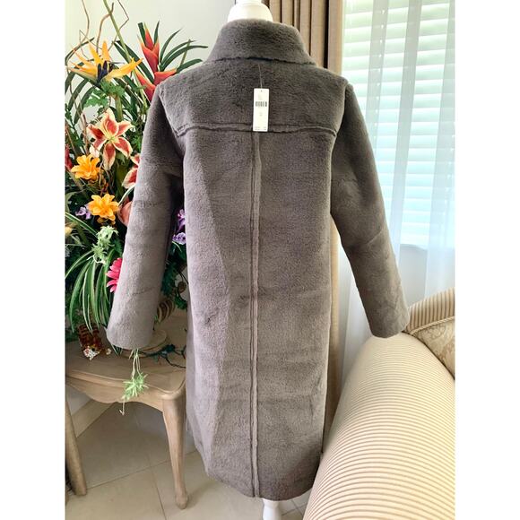 Anthropologie Kerry Reversible Faux Fur Coat in Brownish Grey - Picture 12 of 16